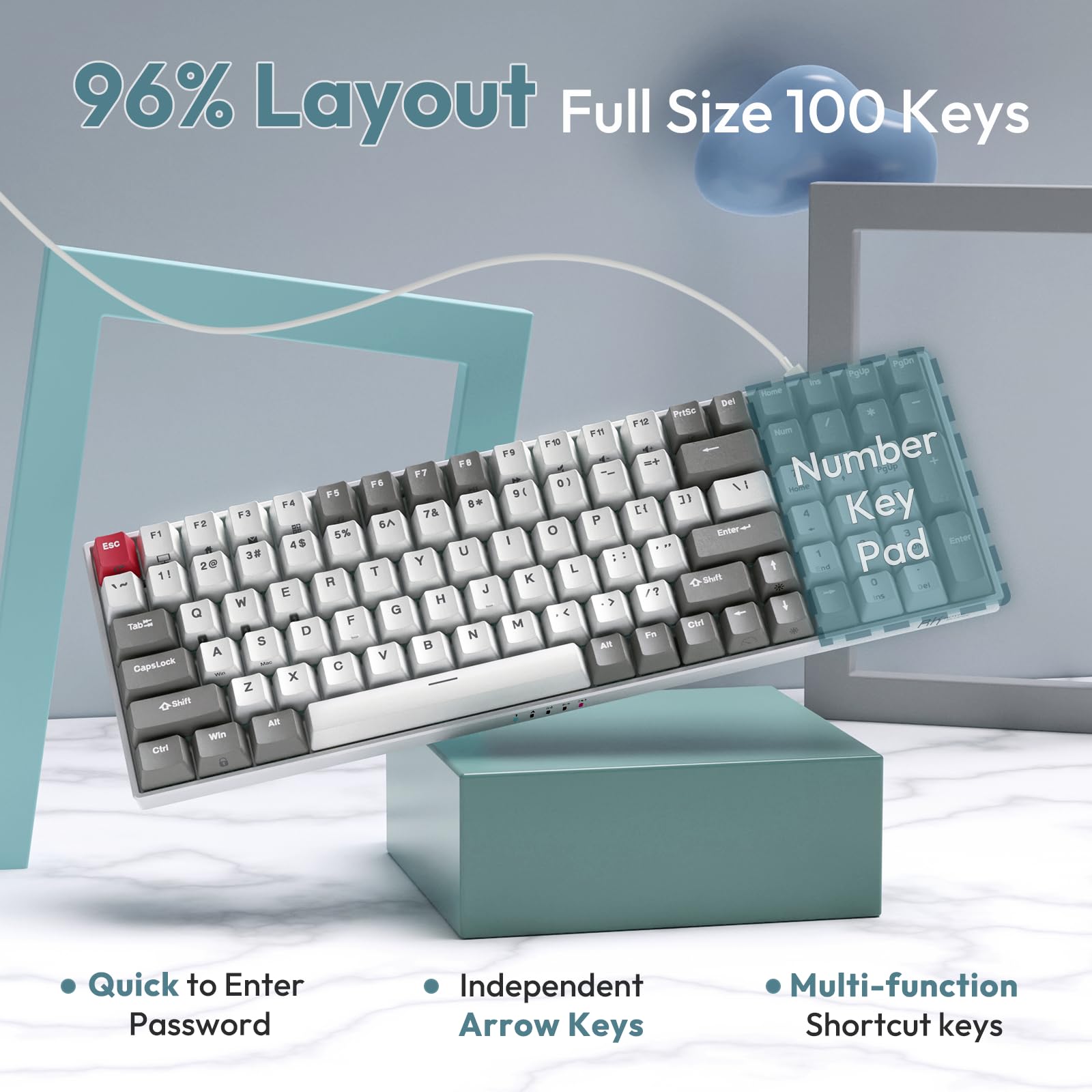 Amazon.com: RK ROYAL KLUDGE RK100 Wireless Mechanical Keyboard RGB